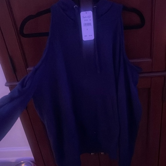 Splendid cut out hoodie. Navy blue size medium - Picture 3 of 8